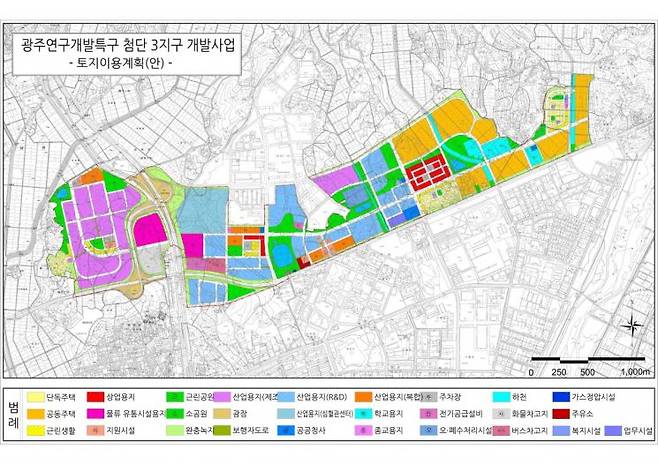 첨단3지구 개발계획도