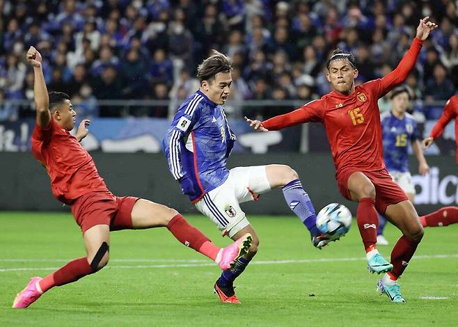 ▲ 일본 축구대표팀이 미얀마를 5-0으로 완파했다. ⓒ연합뉴스/AFP