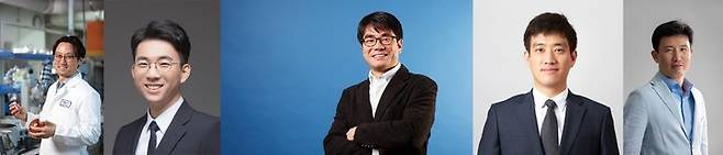 [울산=뉴시스] 세계 상위 1% 연구자에 선정된 UNIST 교원. 사진 왼쪽부터 양창덕, 이현우, 정후영, 조승우, 조재필 교수 (UNIST 제공) *재판매 및 DB 금지