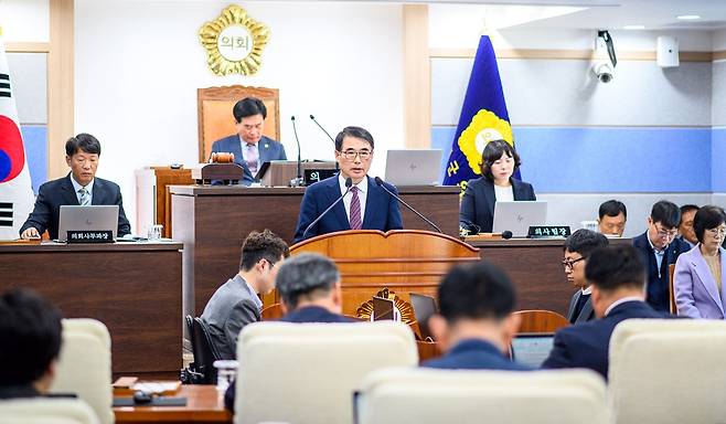 장충남 경남 남해군수 시정 연설 [경남 남해군 제공. 재판매 및 DB 금지]