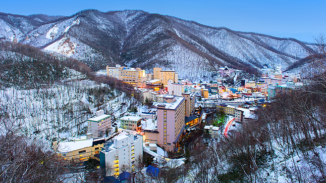 노보리베츠 온천마을 전경