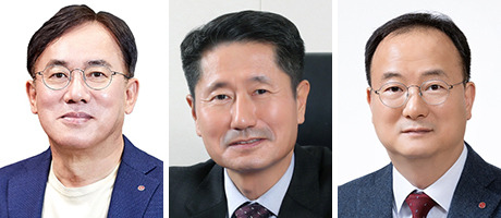 정철동 신임 CEO(왼쪽부터), 김인석 신임 사장, 문혁수 신임 CEO