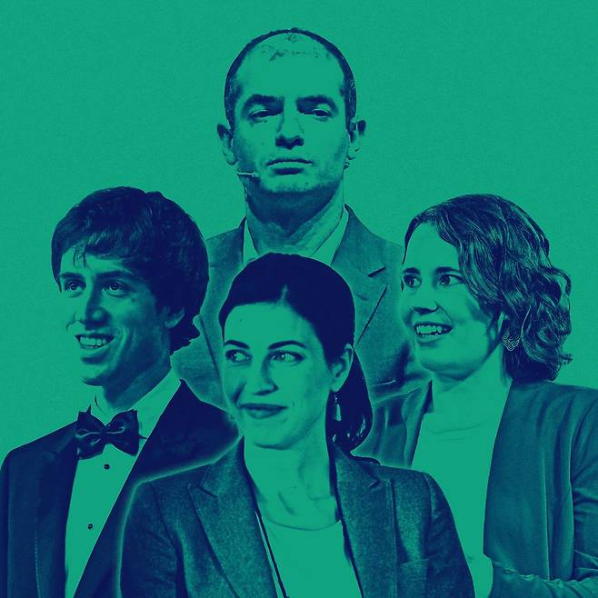 맨 위가 일리야 수츠케버, 시계방향으로 헬렌 토너, 타샤 맥쿨리, 아담 단젤로. 〈WSJ의 기사 ‘Meet the Board of OpenAI Who Pushed Out Sam Altman’의 표지 사진이다.〉