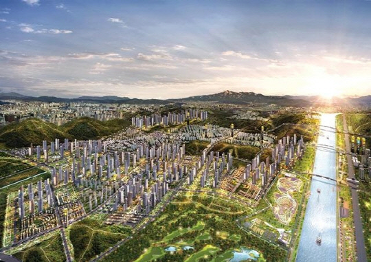 인천시 서구 일대 도시개발사업구역 조감도. <DK아시아 제공>