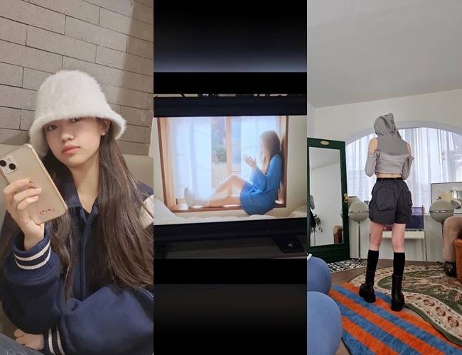 왼쪽 첫번째 나하은 (사진=나하은 소셜미디어, SM 트레이닝 소셜미디어)