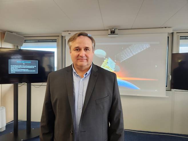 탈레스의 내비게이션 부문 첨단 프로젝트장인 미셸 모네라씨 (툴루즈=연합뉴스) 송진원 특파원 = 탈레스의 내비게이션 부문 첨단 프로젝트장인 미셸 모네라씨는 한국의 위성항법보정시스템이 미국과 유럽에 이어 세계 최고 수준이라고 자랑했다. san@yna.co.kr 2023.11.22.