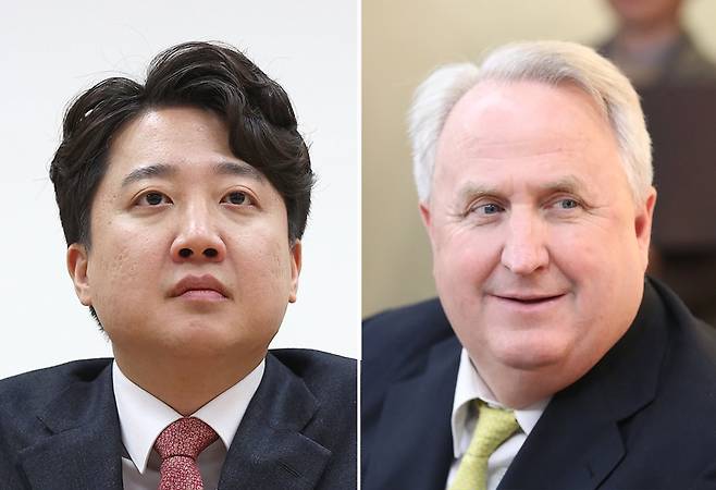 이준석 전 국민의힘 대표(왼쪽)와 인요한 국민의힘 혁신위원장. 연합뉴스, 뉴스1