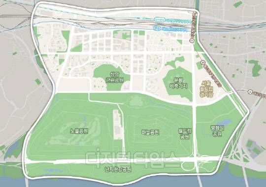 서울시 마포구 상암동 일원의 자율주행차 시범운행지구. 자료 국토부