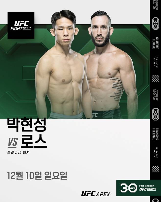 박현성은 MMA 전적 8승 무패를 기록 중이다. 사진=UFC
