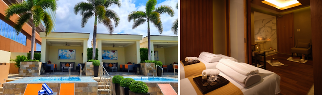 (좌) 개인 카바나 / 사진=김혜성 여행+ 기자 (우) 스파 / 사진=솔레어 리조트