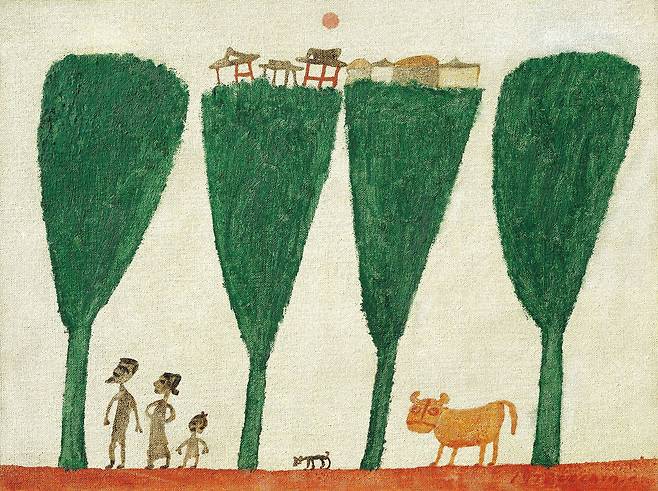 장욱진 화백의 1978년작 '가로수'. /현대화랑