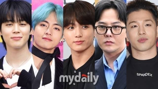 세계적인 아이돌 그룹 방탄소년단(BTS) 지민, 뷔, 정국과 빅뱅(BIGBANG) 지드래곤, 태양/마이데일리 사진 DB