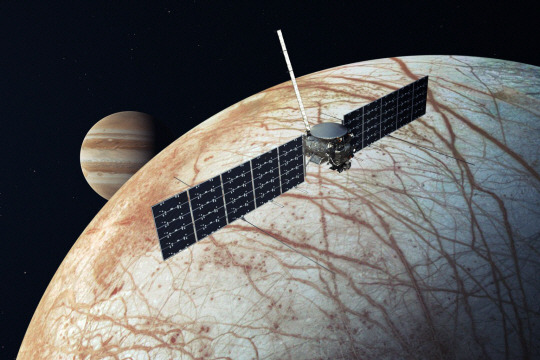 미국 항공우주국(NASA)이 목성의 위성인 유로파를 탐사할 ‘유로파 클리퍼’ 탐사선에 실을 이름을 신청받고 있다고 미국 스페이스닷컴이 최근 보도했다. 사진은 탐사선 ‘유로파 클리퍼’의 상상도. 미국 항공우주국·뉴시스