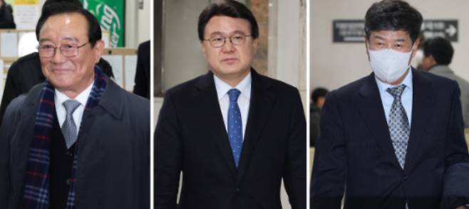 '울산시장 선거개입' 사건과 관련해 재판에 넘겨진 송철호 전 울산시장(왼쪽부터)과 더불어민주당 황운하 의원, 백원우 전 청와대 민정비서관, 더불어민주당 한병도 의원. 연합뉴스