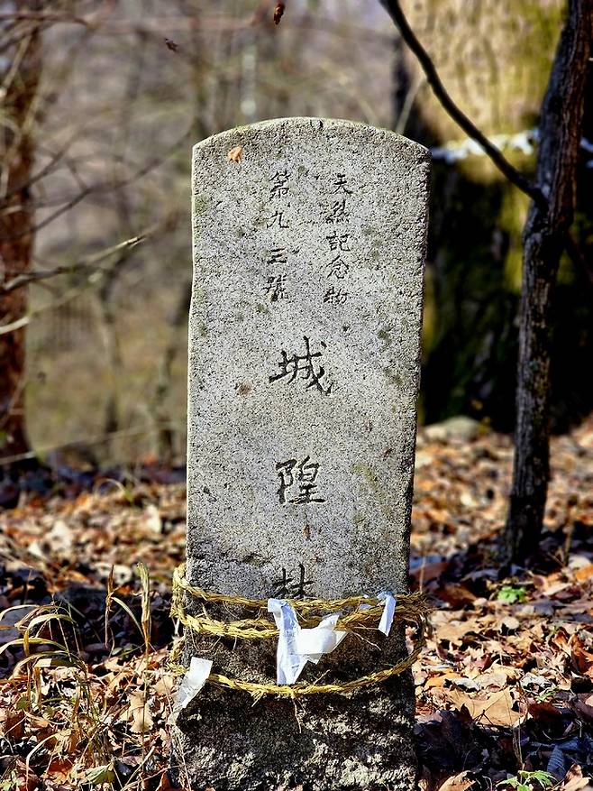 성황림 표지석.