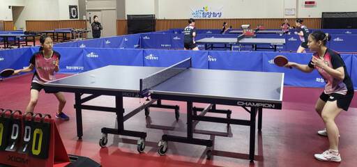 유소년 클럽 탁구의 새로운 모델을 제시하며 창단된 화성도시공사 유소년탁구단이 화성종합체육관 훈련장에서 훈련하고 있다. 황선학기자