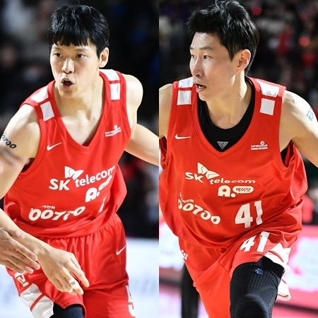 SK 김선형(왼쪽)과 오세근. KBL 제공