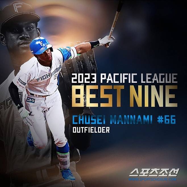 외야수로 퍼시픽리그 베스트 나인에 오른 만나미. 사진캡처=니혼햄 파이터스 SNS