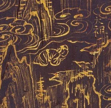 노영의 ‘태조금강산예불도’ 좌측 상단 부분. 절하는 인물 옆에 '태조'라고 적혀있다. 국립중앙박물관 소장