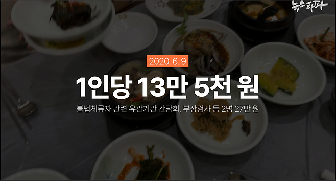  ▲대전지검 서산지청의 2020년 6월 업추비 법카 사용 내역을 보면, 당시 서산 시내 한정식집에서 업무추진비로 27만 원어치를 먹었는데, 사용자는 부장검사 등 2명으로 기록돼 있다. 