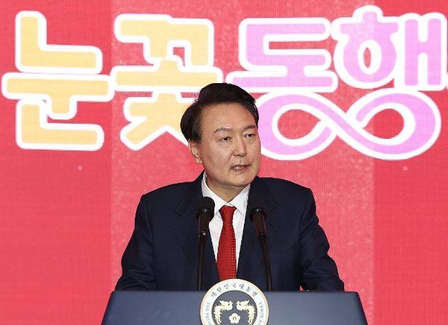 윤석열 대통령, 눈꽃 동행축제 개막행사 격려사 / 사진 = 연합뉴스