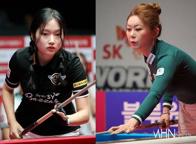 에스와이 한지은-하나카드 김가영 [사진=PBA, MHN스포츠 DB]