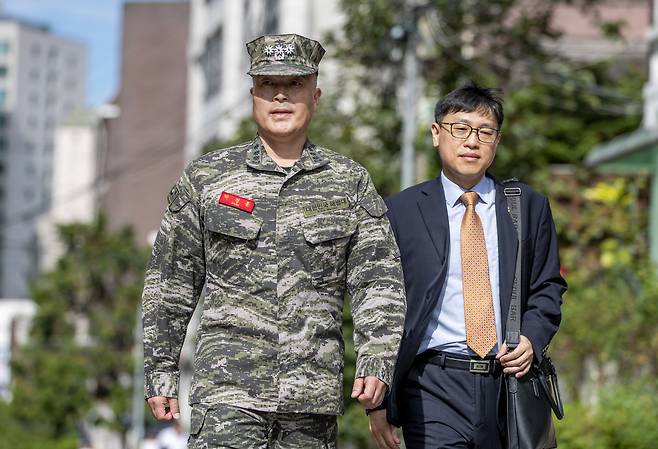 채 상병 수사를 하다가 항명 혐의로 기소된 박정훈 전 해병대 수사단장. ⓒ시사IN 박미소