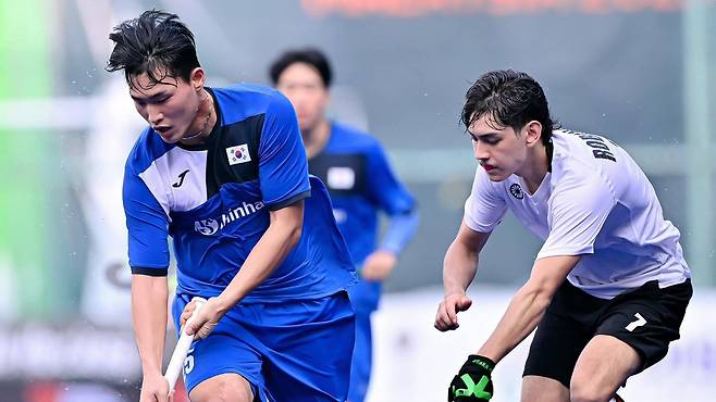 한국과 캐나다의 조별리그 2차전 경기 모습.  [아시아하키연맹 소셜 미디어 사진. 재판매 및 DB 금지]