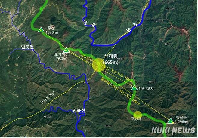 남북 평화시대 대비해 학계와 NGO단체로부터 주목받는 백두대간과 DMZ 교차점 삼재령(그래픽=남북강원도협력협회 제공)