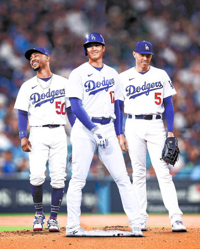 (왼쪽부터) LA 다저스 무키 베츠, 오타니 쇼헤이, 프레디 프리먼. /사진=MLB.com 공식 SNS