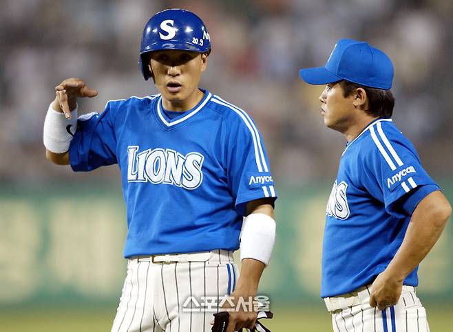 삼성 시절 이승엽 감독(왼쪽)과 박흥식 코치. 스포츠서울DB