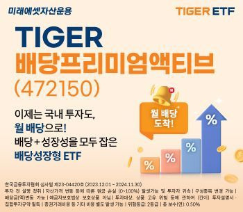 미래에셋자산운용이 ‘TIGER 배당프리미엄액티브 ETF’를 신규 상장한다. ⓒ미래에셋자산운용