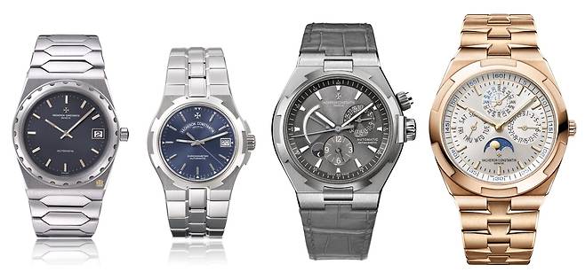 (왼쪽부터) 오버시즈의 전신인 222 모델, 오버시즈 1세대, 오버시즈 2세대, 오버시즈 3세대. 소재와 기능은 모델에 따라 차이가 있다. [사진 바쉐론 콘스탄틴]