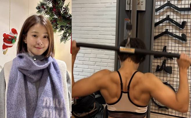 배우 이시영이 최근 자신의 SNS에 등근육을 강화하는 영상을 올리며 탄탄한 근육을 과시했다. [사진=이시영 인스타그램 캡처]