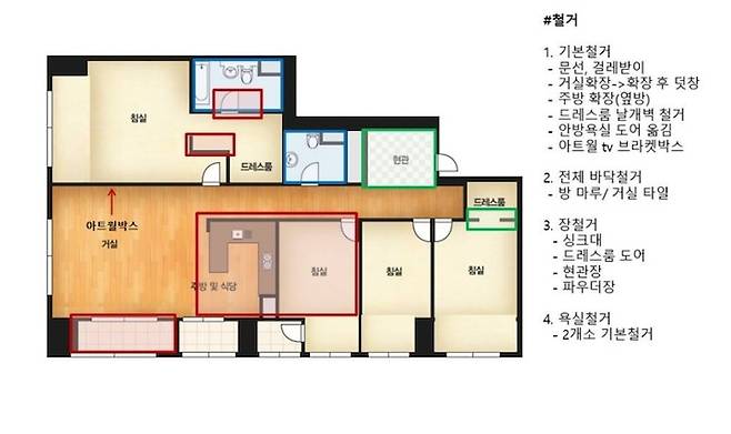 집 평면도 침실 4개 욕실 2개