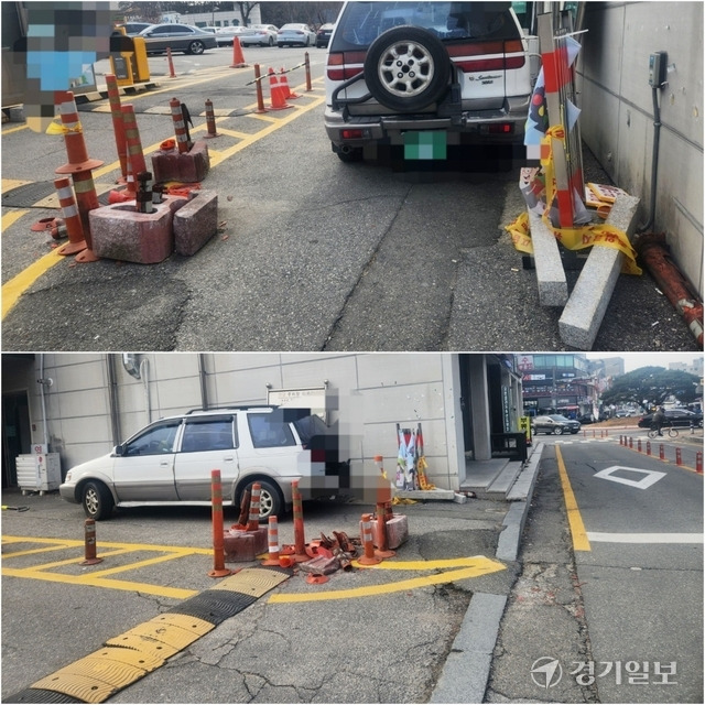 양평군청 인근 한 중국음식점 앞 도로(통행로). 황선주기자