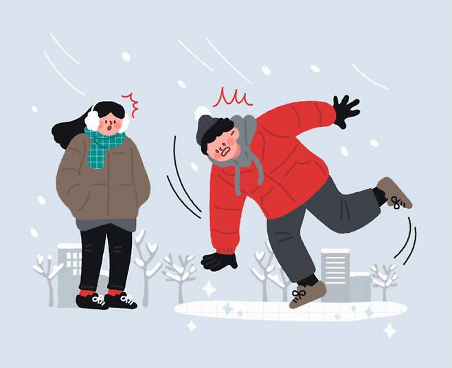 각종 약을 먹은 뒤 어지럼증을 느껴 빙판길에서 넘어질 위험이 있다. 특히 나이든 사람은 약 복용에 각별히 신경을 써야 한다. [사진=클립아트코리아]