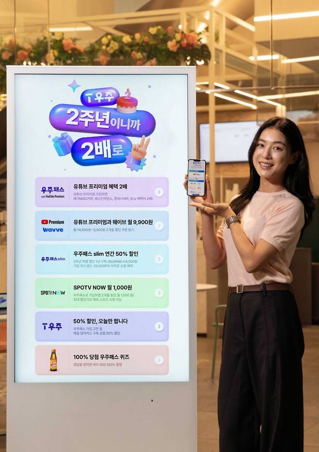 지난 8월 유튜브 제휴 상품을 출시한 우주패스[사진제공=SK텔레콤]