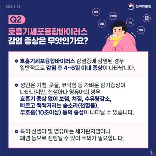 호흡기세포융합바이러스 감염 증상 [질병관리청 제공. 재판매 및 DB 금지]