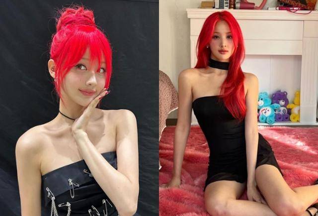 키스오브라이프 벨은 여러 차례의 탈색을 통해 선명한 레드 컬러의 헤어를 선보였다. 키스오브라이프 공식 SNS