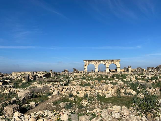 Meknes, Morocco's sixth-largest city in the north, is known for its imperial past, with ruins of the major Roman settlement of Volubilis. Volubilis has been partially excavated and is now a UNESCO World Heritage site. (Lee Jaeeun/The Korea Herald)