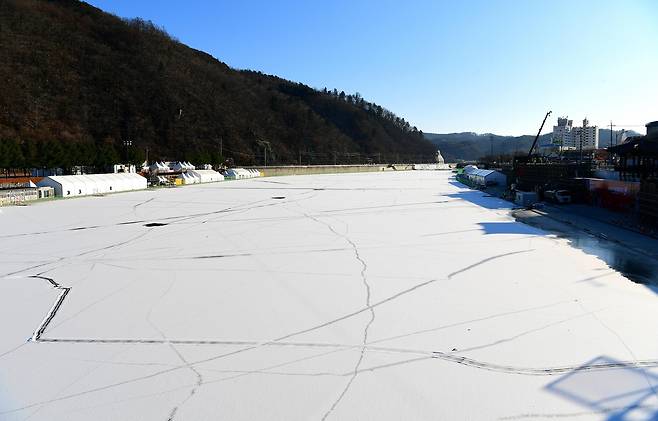 22일 화천산천어축제장 전경 [촬영 이상학 기자]