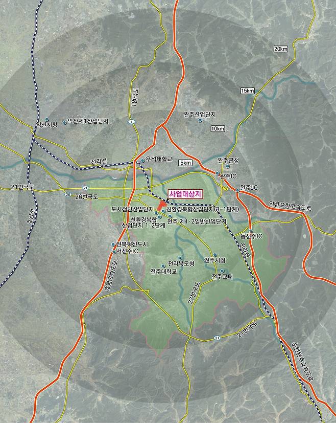 전주산단 스마트그린 시범산업단지 위치도.(국토교통부 제공)