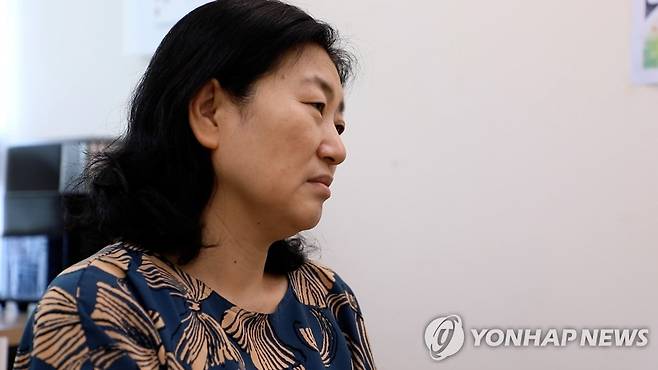 연합뉴스와 인터뷰 중인 조명숙 교장 [촬영 이건희]