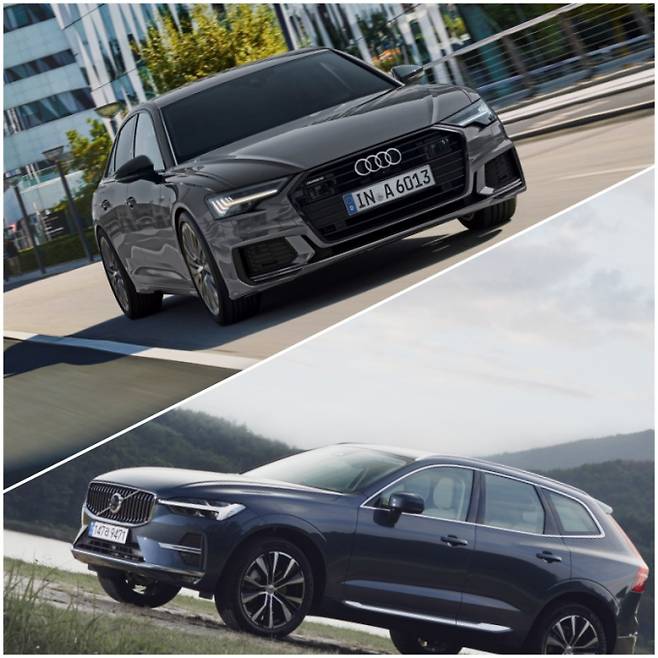 (위) 아우디 A6, (아래) 볼보자동차 XC60 /사진=각 사