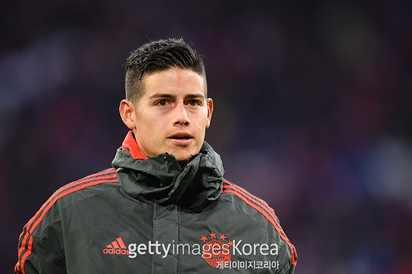 MUNICH, GERMANY - MARCH 09: James Rodriguez of Bayern Munich looks on after the Bundesliga match between FC Bayern Muenchen and VfL Wolfsburg at Allianz Arena on March 09, 2019 in Munich, Germany. (Photo by Sebastian Widmann/Bongarts/Getty Images)
