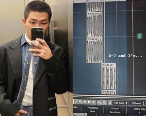 방탄소년단(BTS)의 리더 RM(본명 김남준)이 인스타그램을 통해 입대 전 음악 작업을 공개했다. [인스타그램, 대신증권 리서치센터]