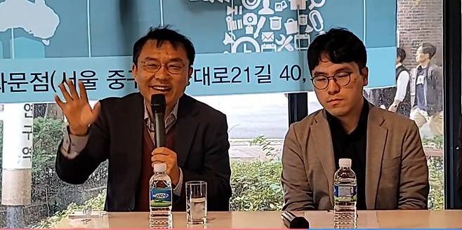 ▲민경우 국민의힘 비대위원이 지난 10월17일 우리시대 우상과 이성을 묻는다는 포럼(토론회)에서 노인네들이 너무 오래산다는 게 우리시대의 비극이라며 빨리빨리 돌아가셔야라고 말하고 있다. 사진=유튜브 현장취재TV 영상 갈무리