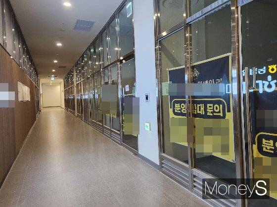 입점한 대형마트 뒤로 빈 상가가 줄지어 늘어서 있다./사진=머니S 정영희 기자