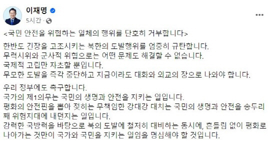 이재명 더불어민주당 대표 페이스북 캡처